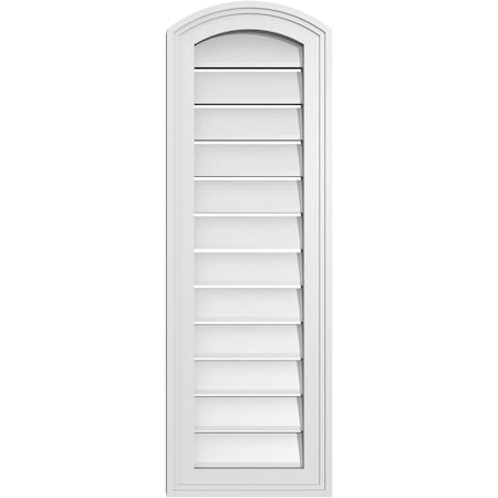 Ekena Millwork Arch Top Surface Mount PVC Gable Vent: Non-Functional, w/2"W x 1-1/2"P Brickmould Frame, 12"W x 34"H GVPAR12X3402SN